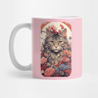 Cat and Flowers Mug